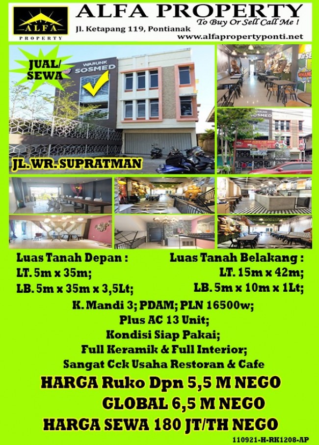Ruko WR. Supratman, Pontianak, Kalimantan Barat