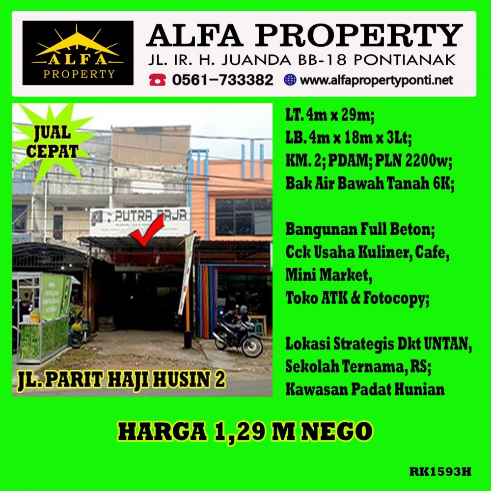 Alfa Property Ruko Jalan Parit Haji Husin 2 Kota Pontianak