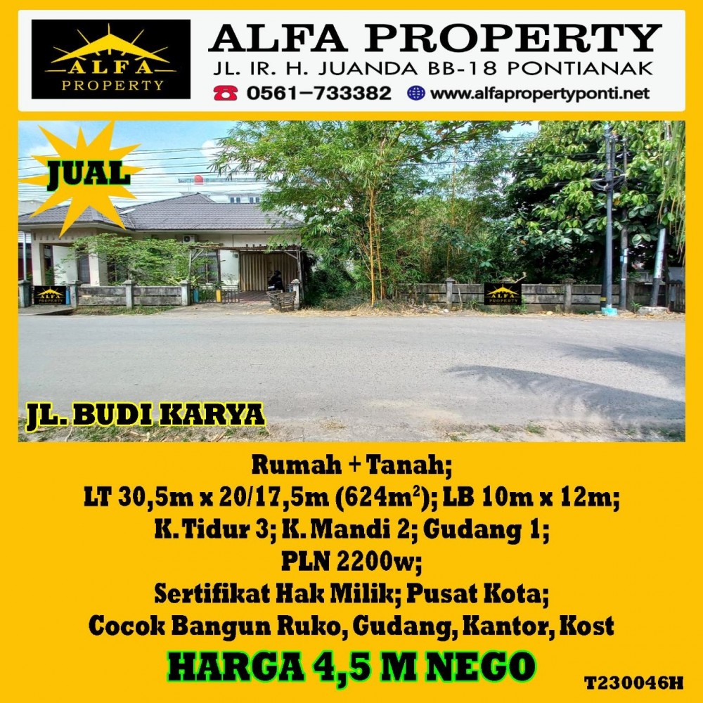Alfa Property Tanah Jalan Budi Karya Kota Pontianak