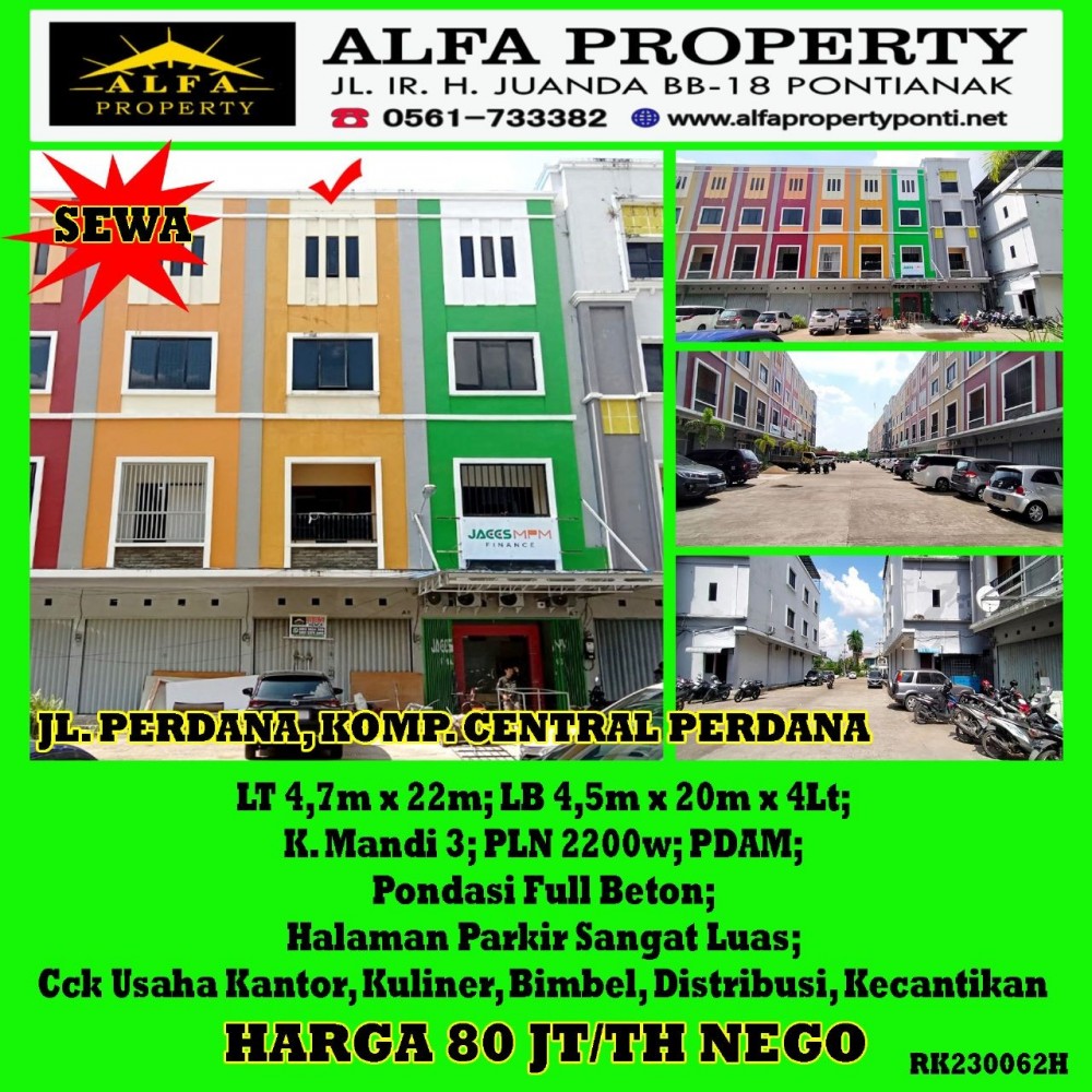 Alfa Property Ruko Central Perdana Kota Pontianak