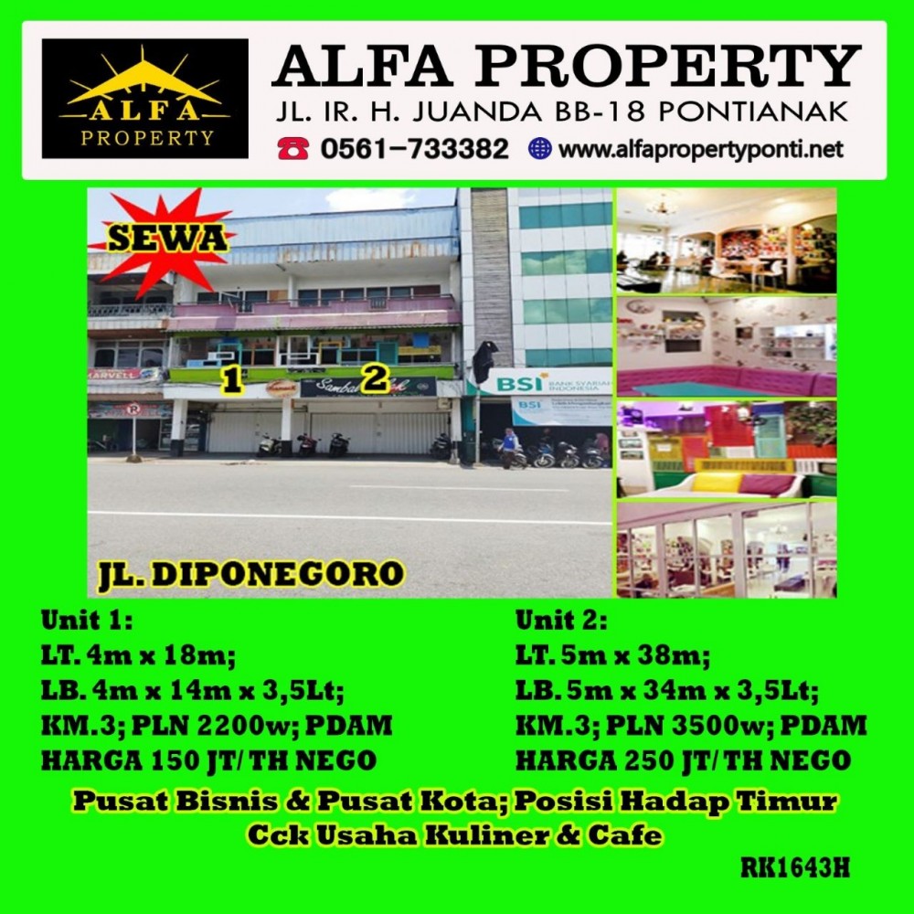 Alfa Property Ruko Diponegoro Kota Pontianak