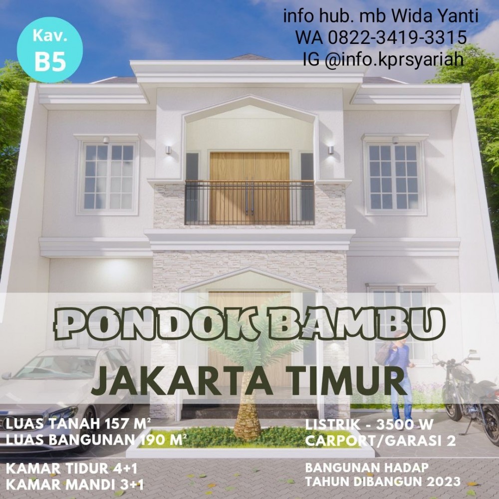Rumah ready progres 5KT Pondok Bambu Duren Sawit Jakarta Timur