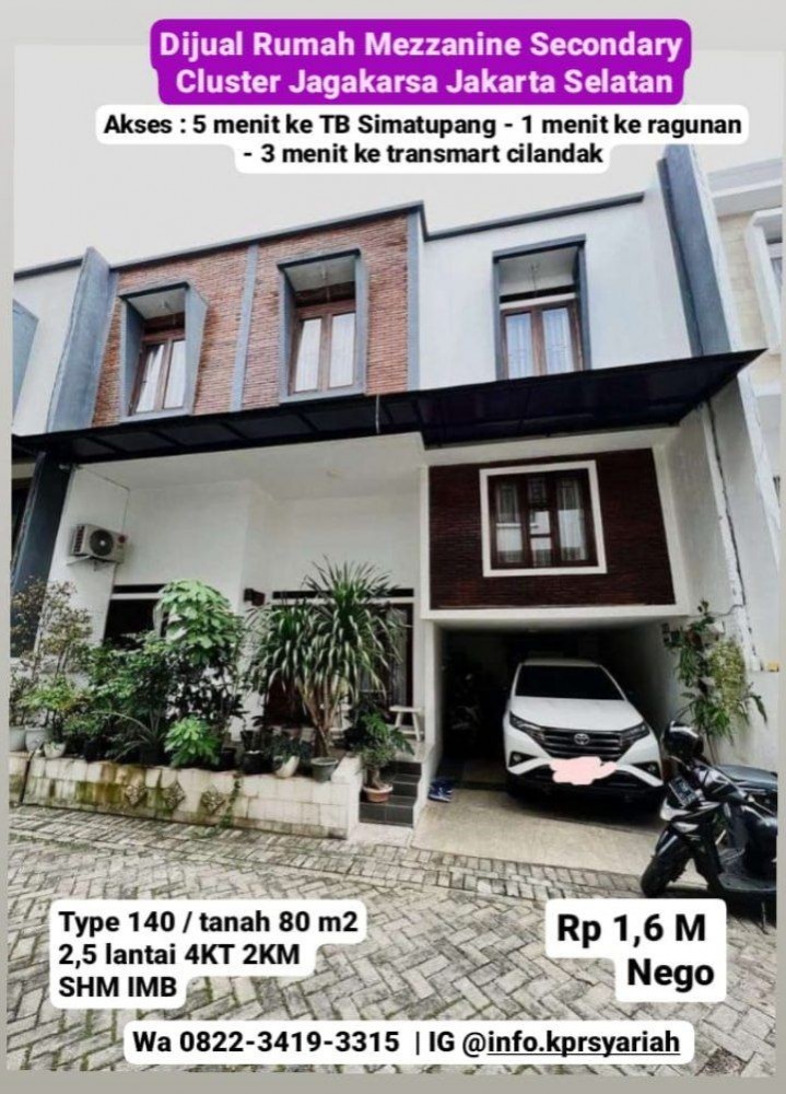 Rumah second cluster Jagakarsa dekat TB Simatupang Jakarta Selatan